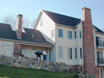 Two Chimneys and a Stone Wall